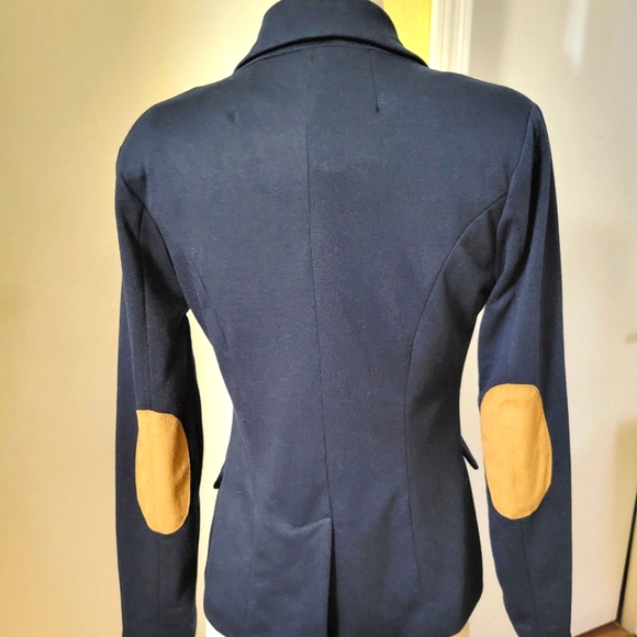 Women's Navy Blue Blazer with Elbow Patches size Small - Picture 3 of 10